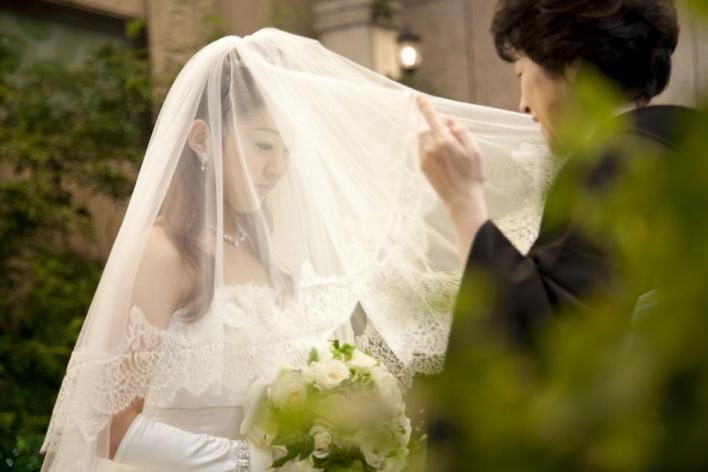 お母様からのベールダウンも感動的なキリスト挙式