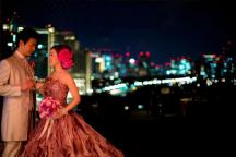 カラードレスで夜の撮影も素敵かも