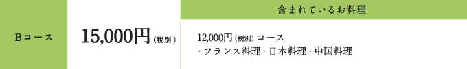 Bコース 15,000円